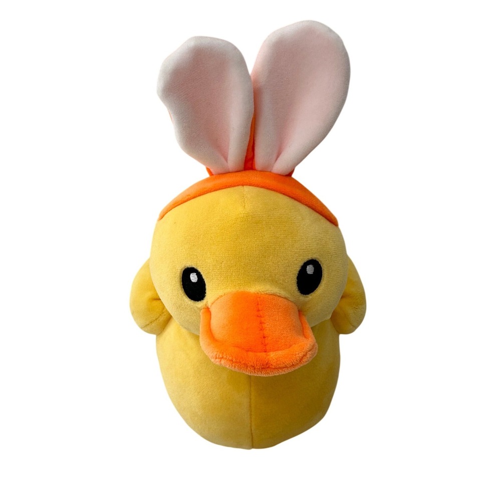 MTY International Duck Plush Bunny Ears Easter Stuffed Animal 11in Yellow Toy
